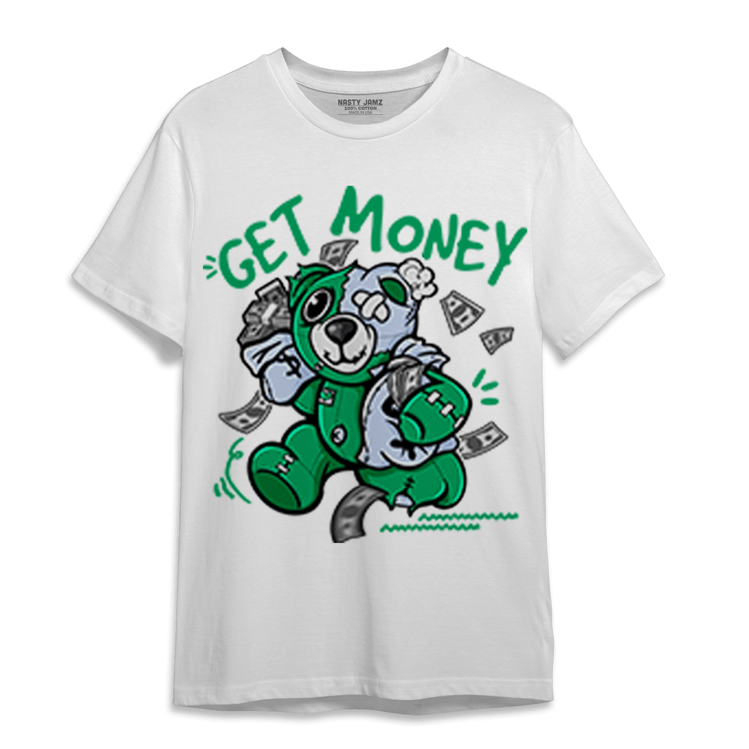 Lucky Green 5s T Shirt Match Get Money BER - NastyJamz