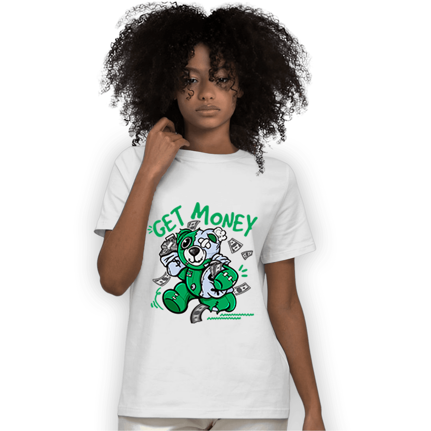 Lucky Green 5s T Shirt Match Get Money BER - NastyJamz