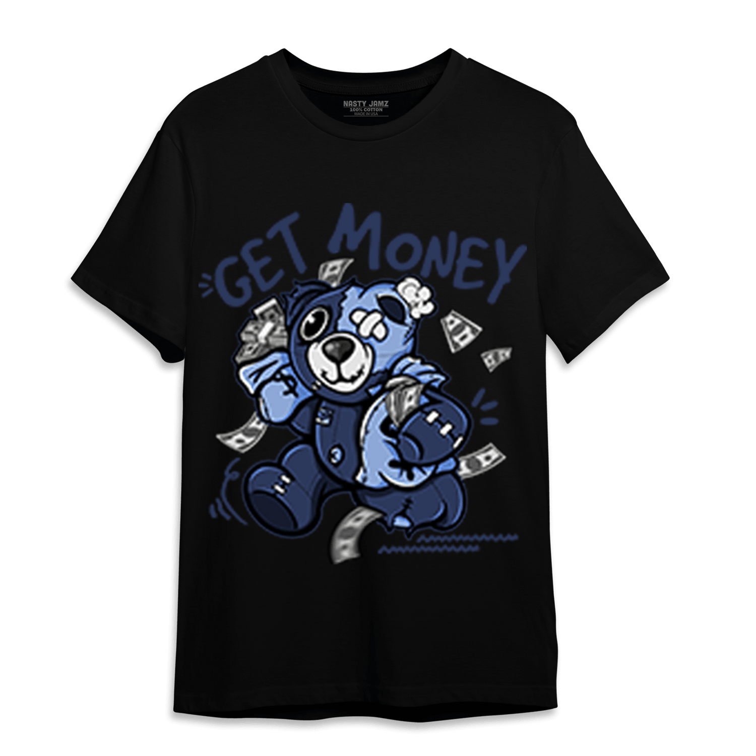 Midnight Navy 5s T Shirt Match Get Money BER - NastyJamz