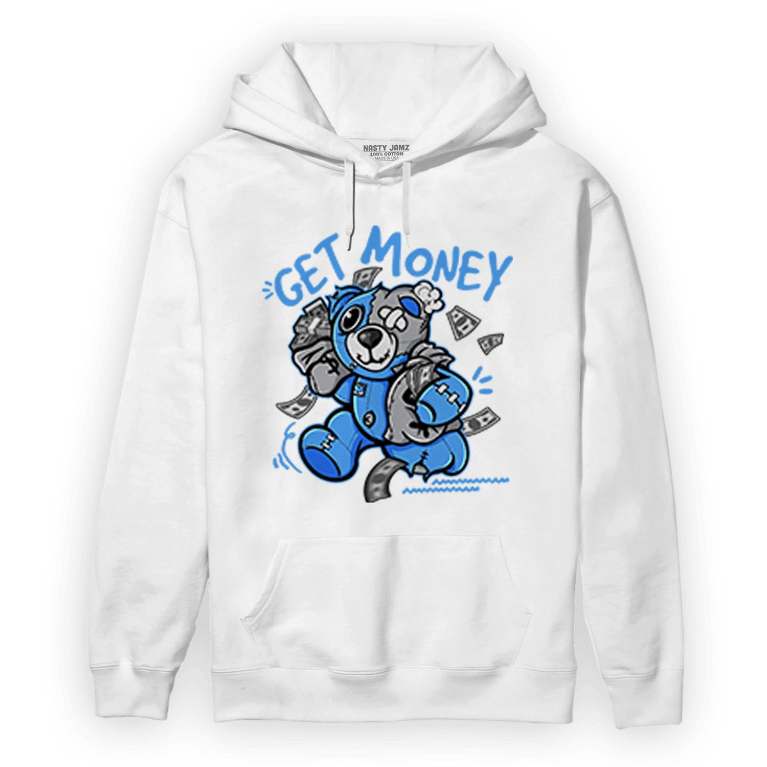 University Blue 5s Hoodie Match Get Money BER - NastyJamz