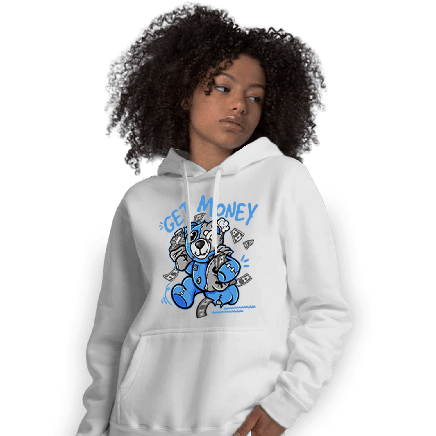 University Blue 5s Hoodie Match Get Money BER - NastyJamz