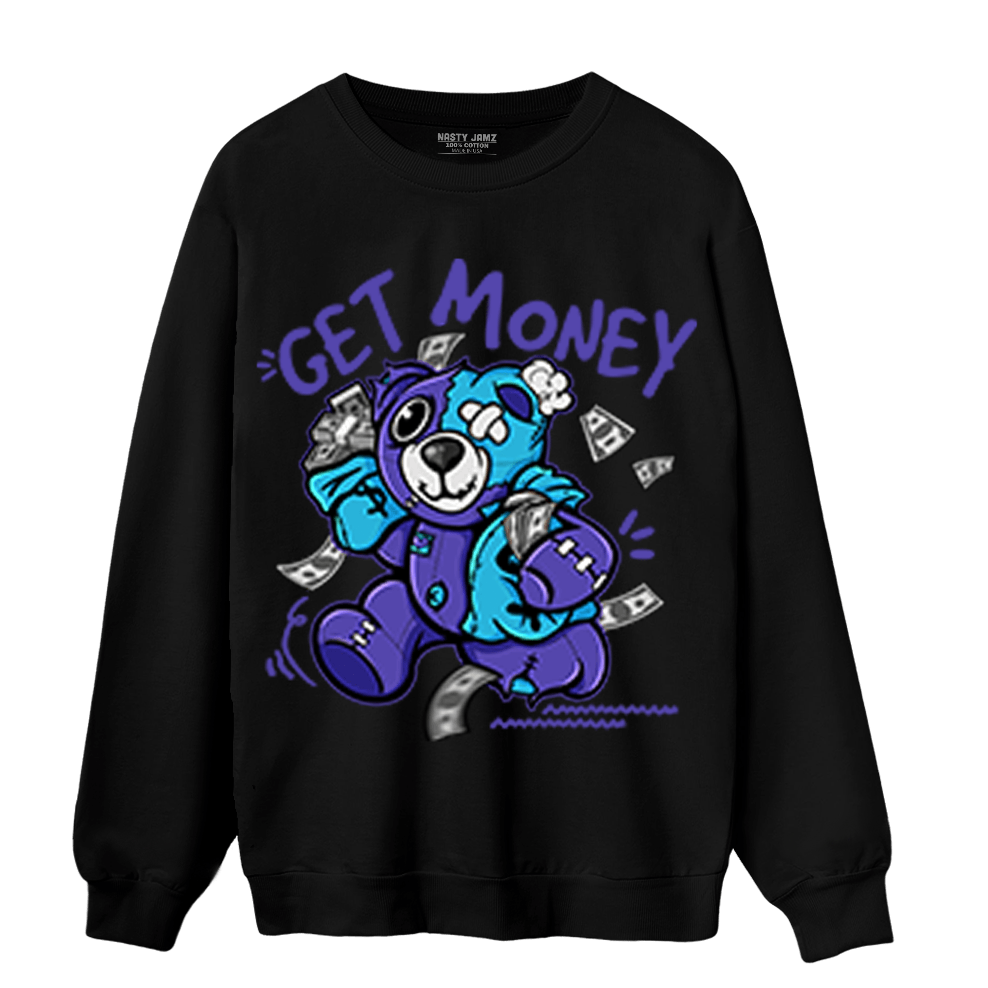 Aqua 6s Sweatshirt Match Get Money BER - NastyJamz