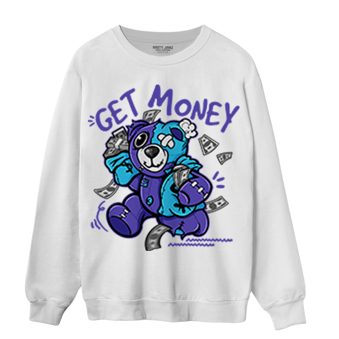 Aqua 6s Sweatshirt Match Get Money BER - NastyJamz