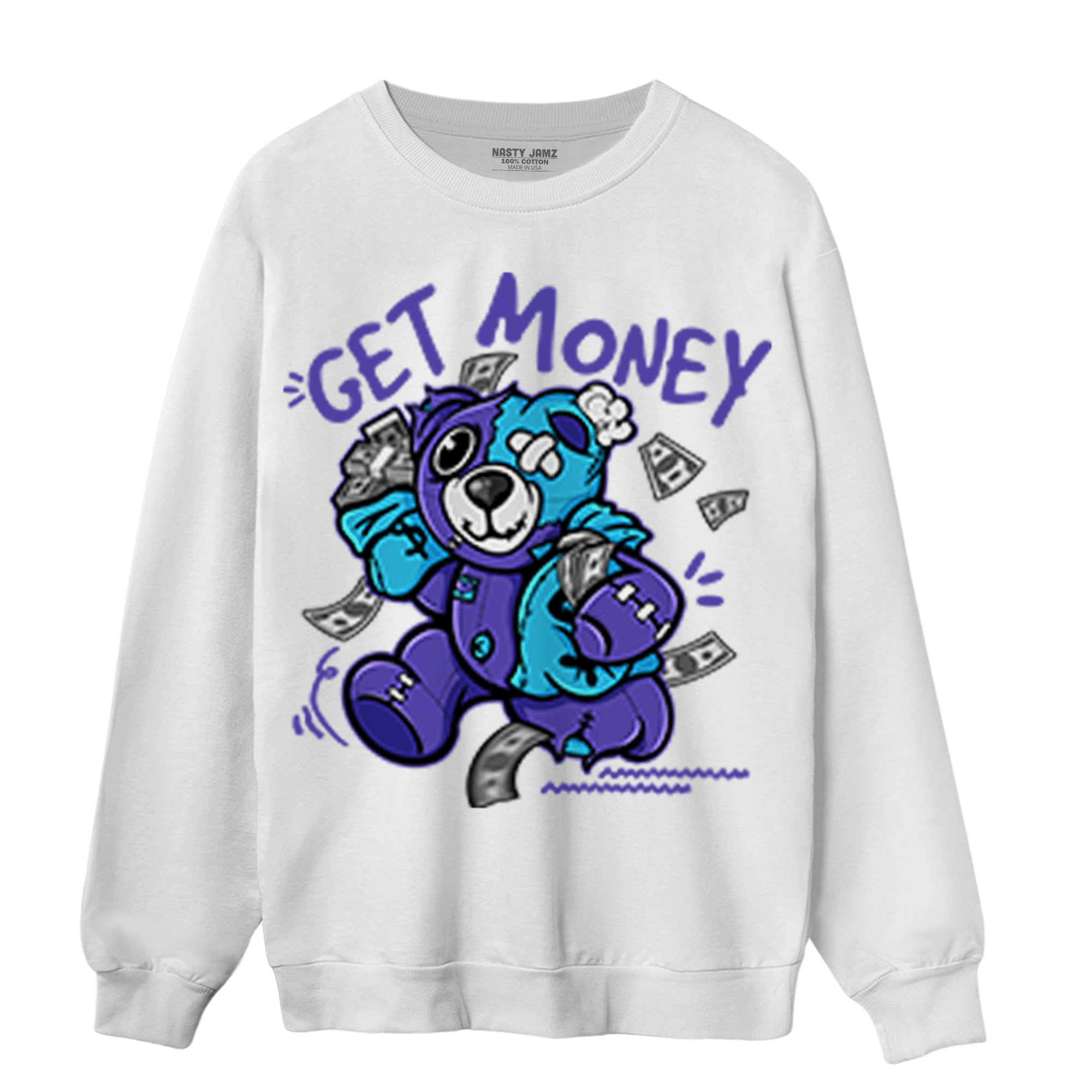 Aqua 6s Sweatshirt Match Get Money BER - NastyJamz