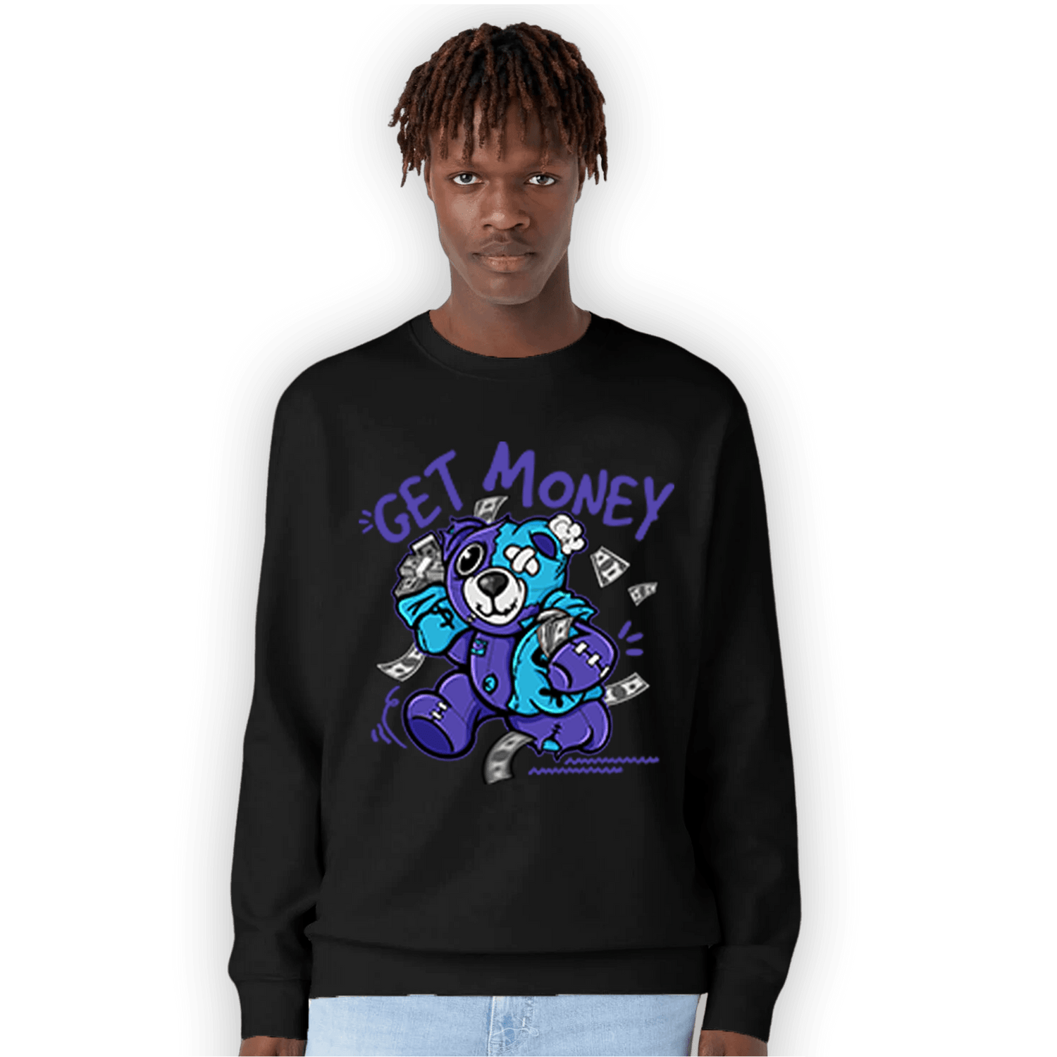 Aqua 6s Sweatshirt Match Get Money BER - NastyJamz