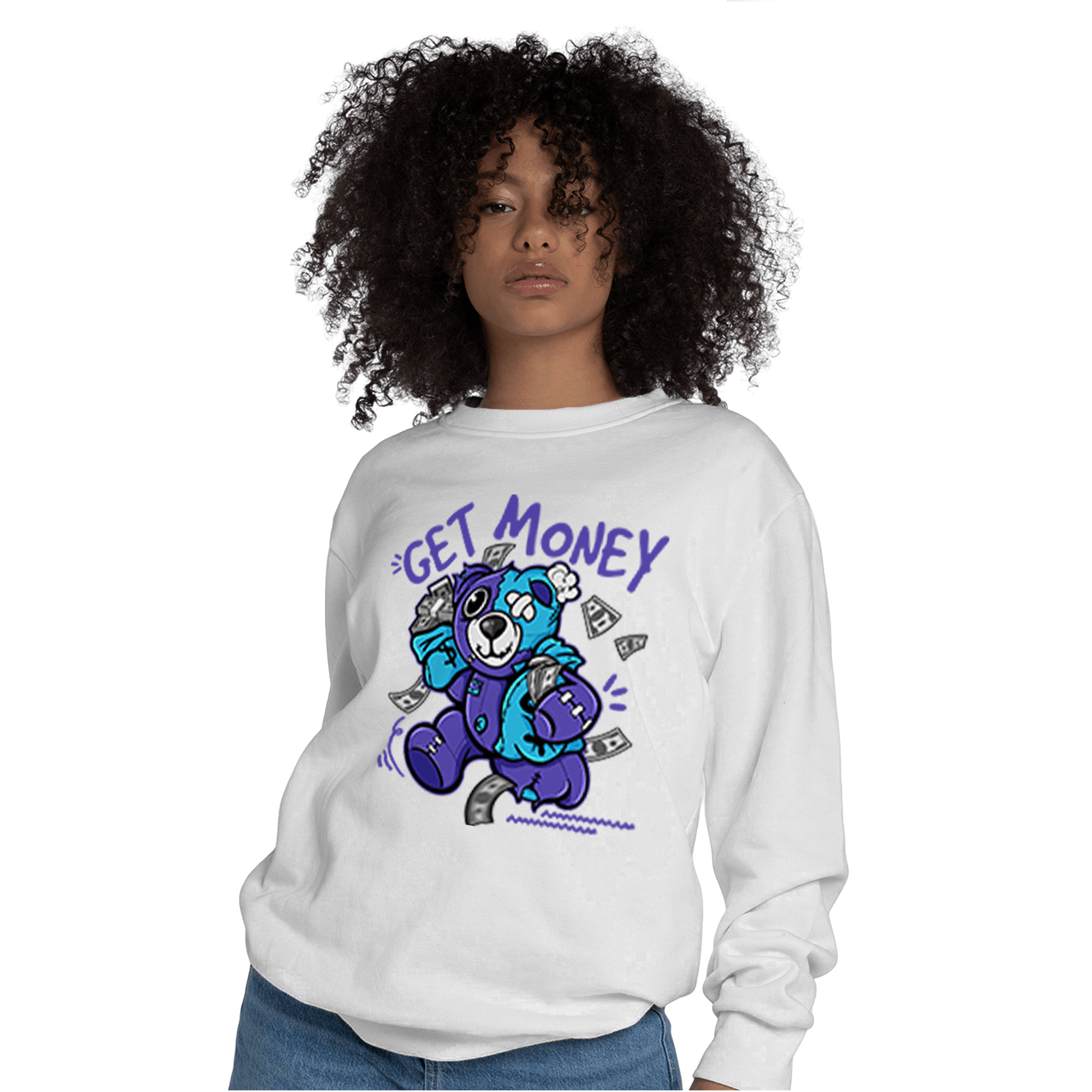Aqua 6s Sweatshirt Match Get Money BER - NastyJamz