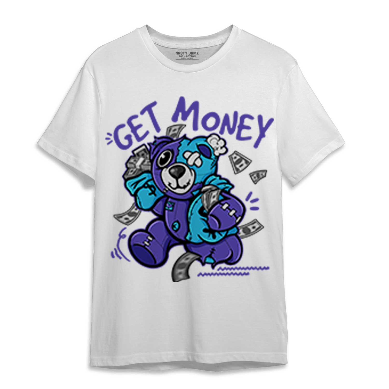 Aqua 6s T Shirt Match Get Money BER - NastyJamz