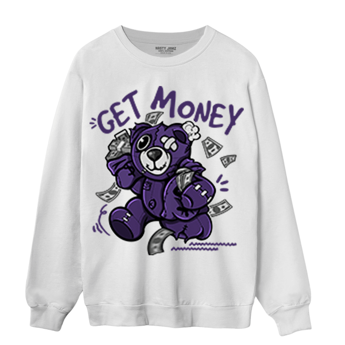 SB Dunk Low Court Purple Sweatshirt Match Get Money BER - NastyJamz