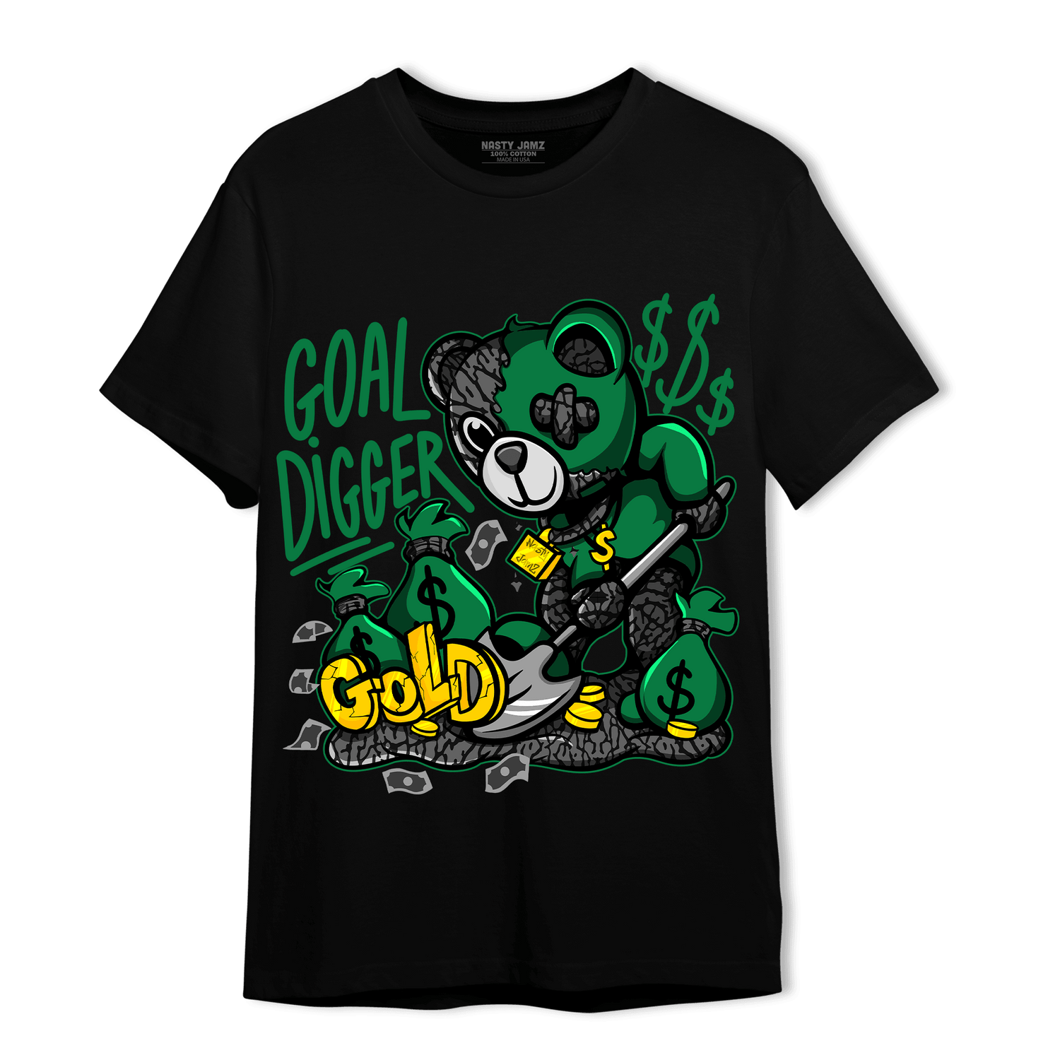 Lucky Green 3s T Shirt Match Goal Digger BER - NastyJamz