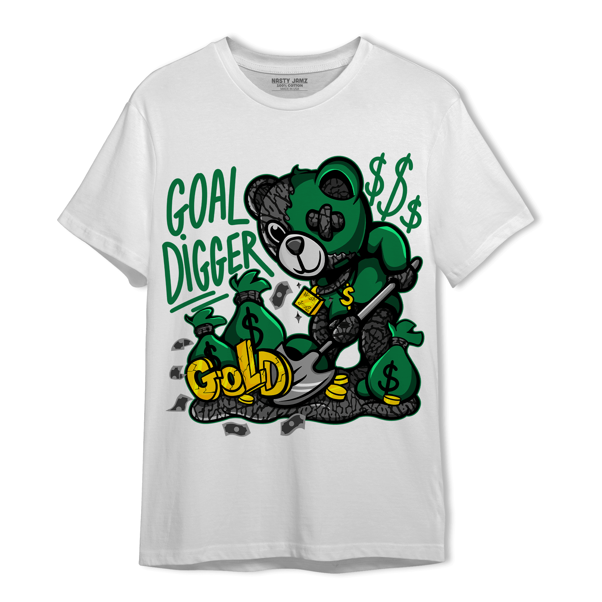 Lucky Green 3s T Shirt Match Goal Digger BER - NastyJamz