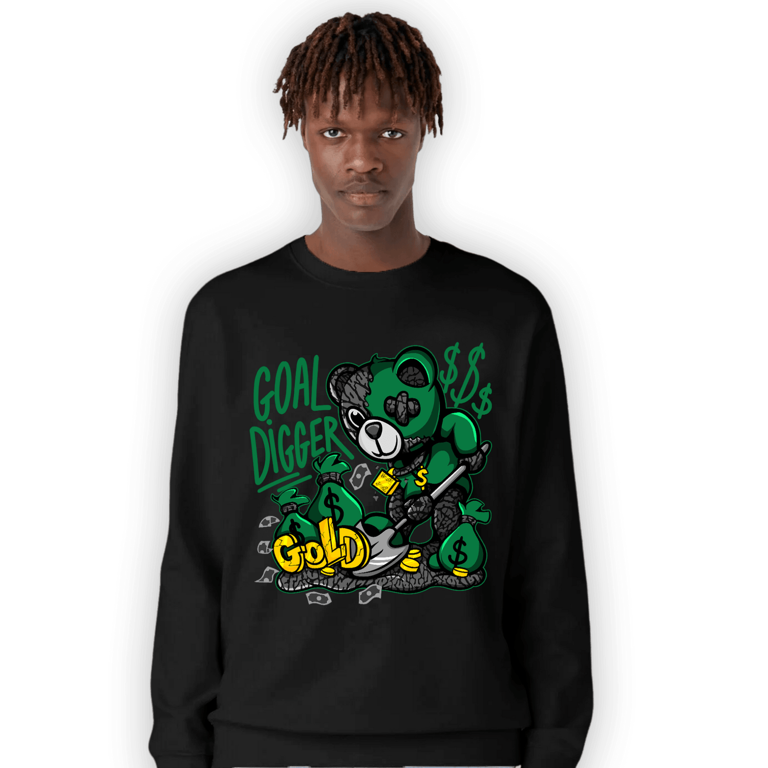 Lucky Green 3s Sweatshirt Match Goal Digger BER - NastyJamz