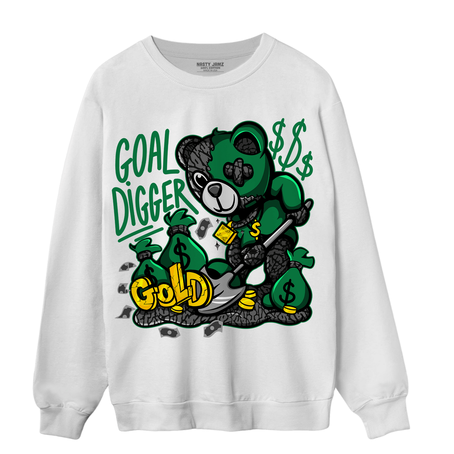 Lucky Green 3s Sweatshirt Match Goal Digger BER - NastyJamz