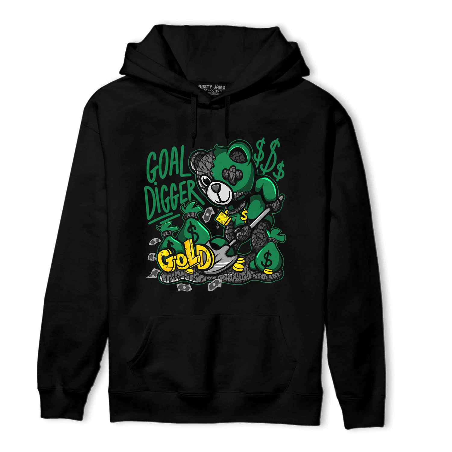 Lucky Green 3s Hoodie Match Goal Digger BER - NastyJamz