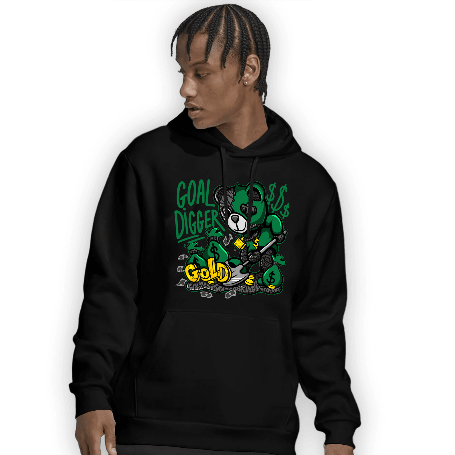 Lucky Green 3s Hoodie Match Goal Digger BER - NastyJamz