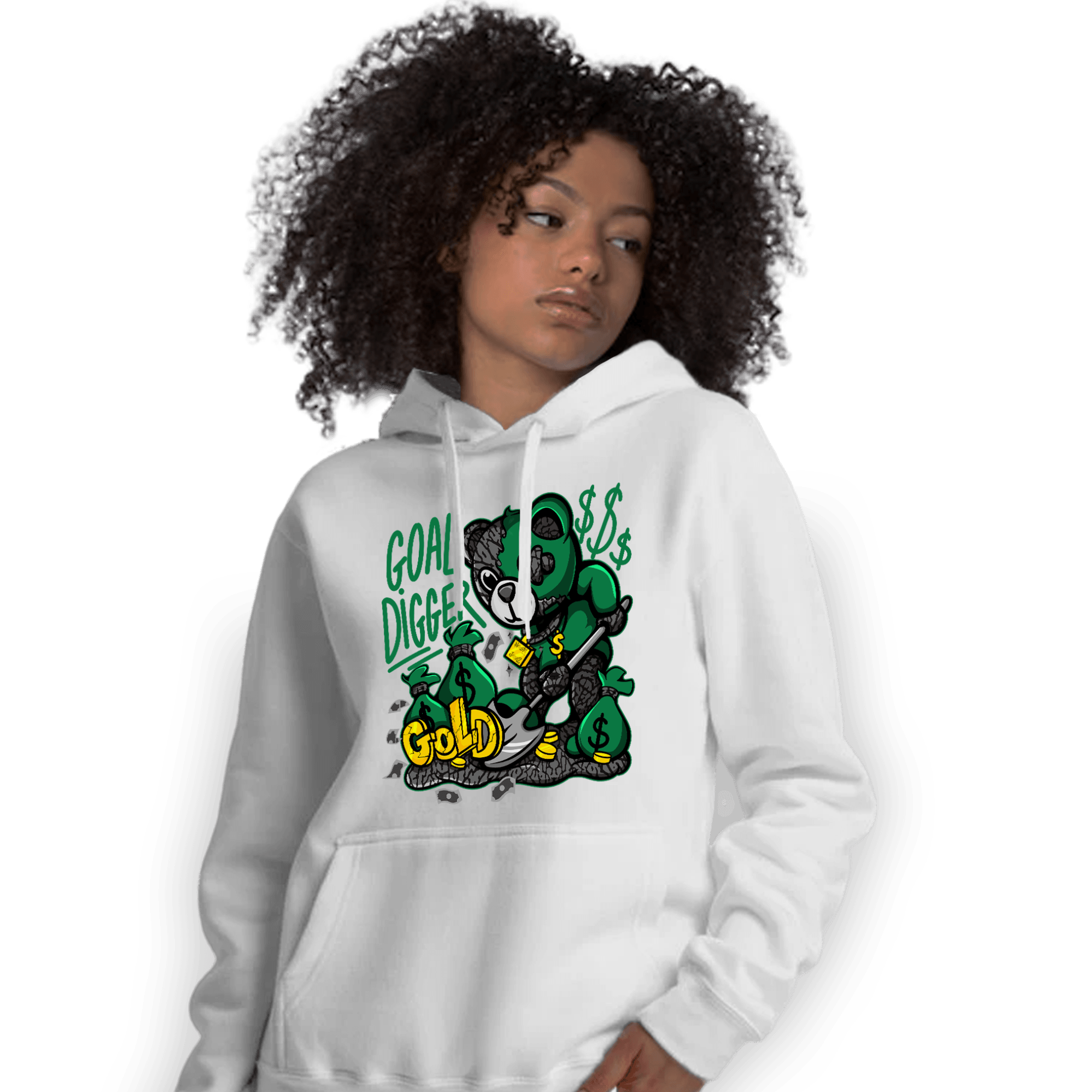 Lucky Green 3s Hoodie Match Goal Digger BER - NastyJamz