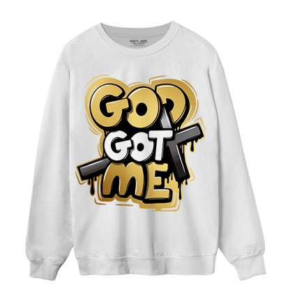 Mid SE Black Gold 1s Sweatshirt Match God Got Me - NastyJamz