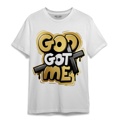 Mid SE Black Gold 1s T Shirt Match God Got Me - NastyJamz