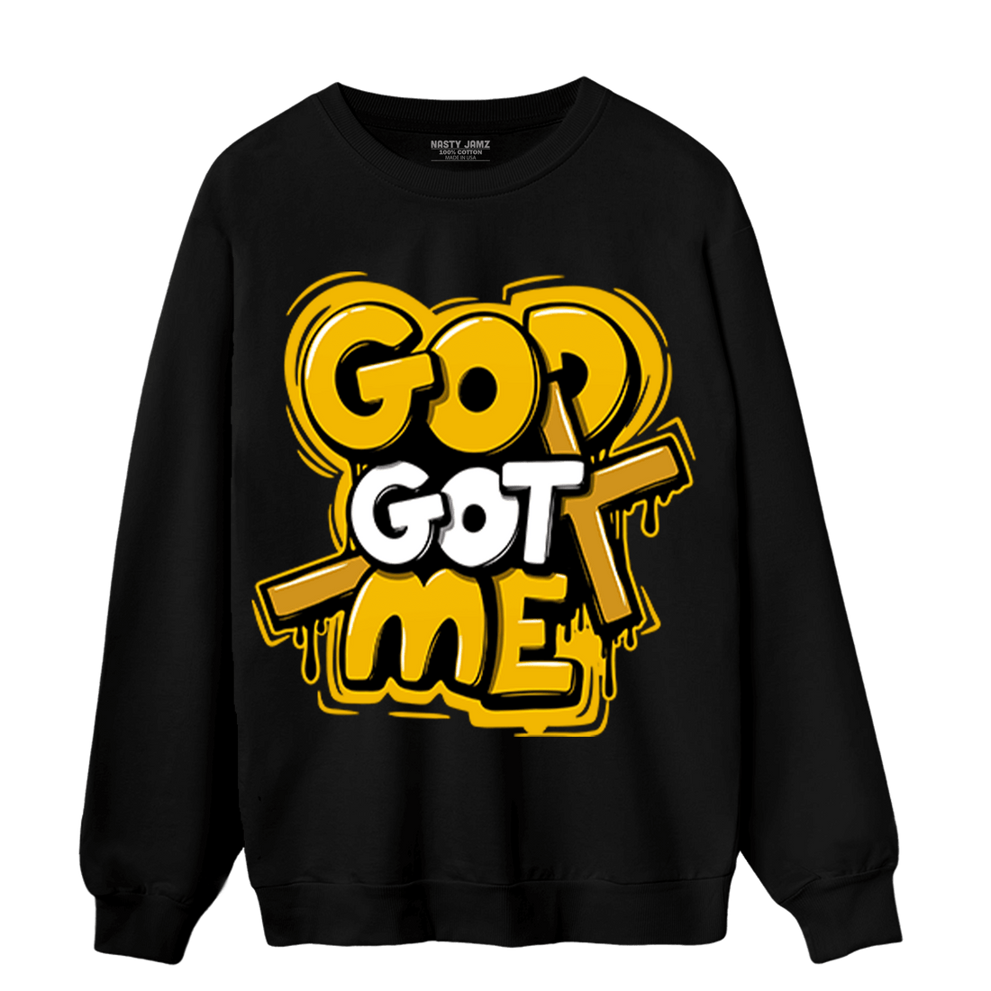 Yellow Ochre 1s Sweatshirt Match God Got Me - NastyJamz