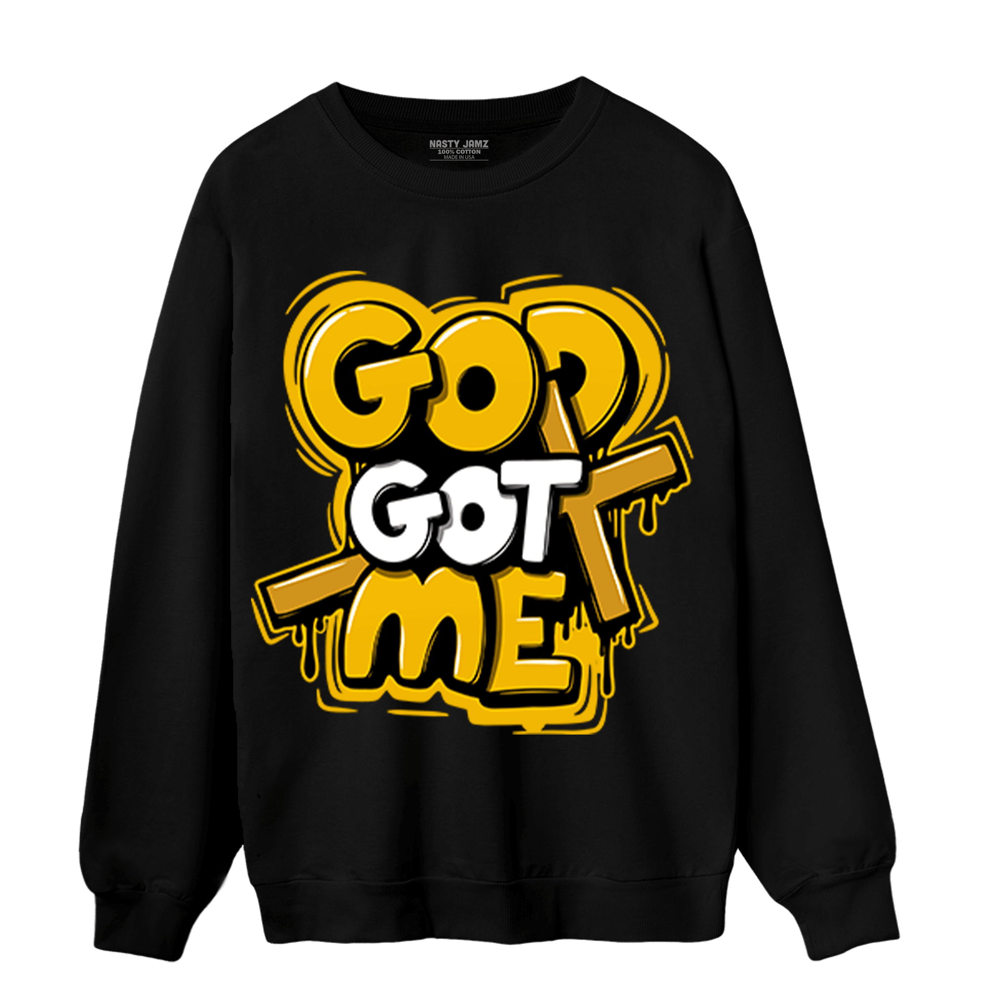 Yellow Ochre 1s Sweatshirt Match God Got Me - NastyJamz