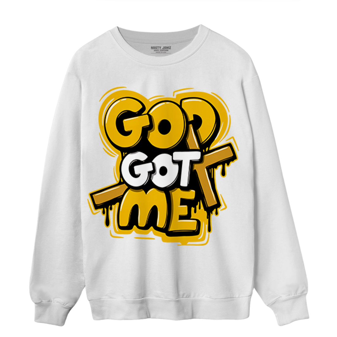 Yellow Ochre 1s Sweatshirt Match God Got Me - NastyJamz