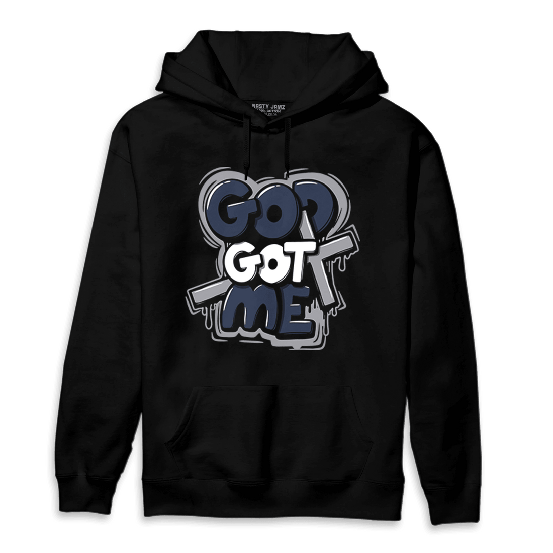 White Navy 3s Hoodie Match God Got Me - NastyJamz