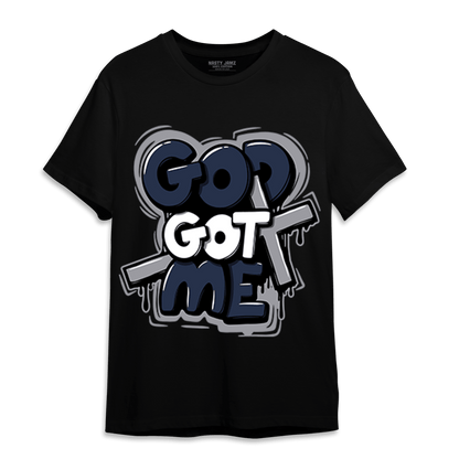 White Navy 3s T Shirt Match God Got Me - NastyJamz