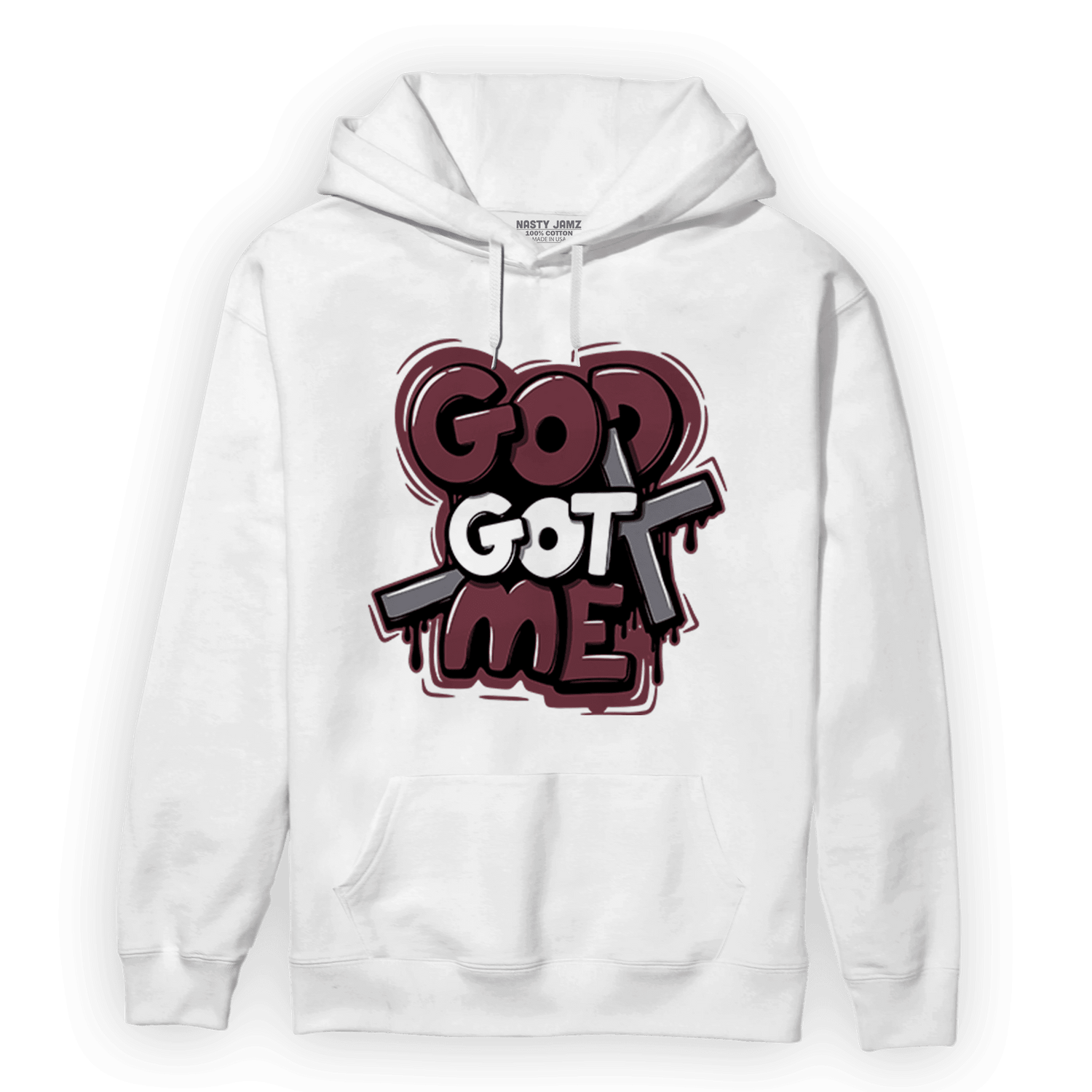 Burgundy 5s Hoodie Match God Got Me - NastyJamz