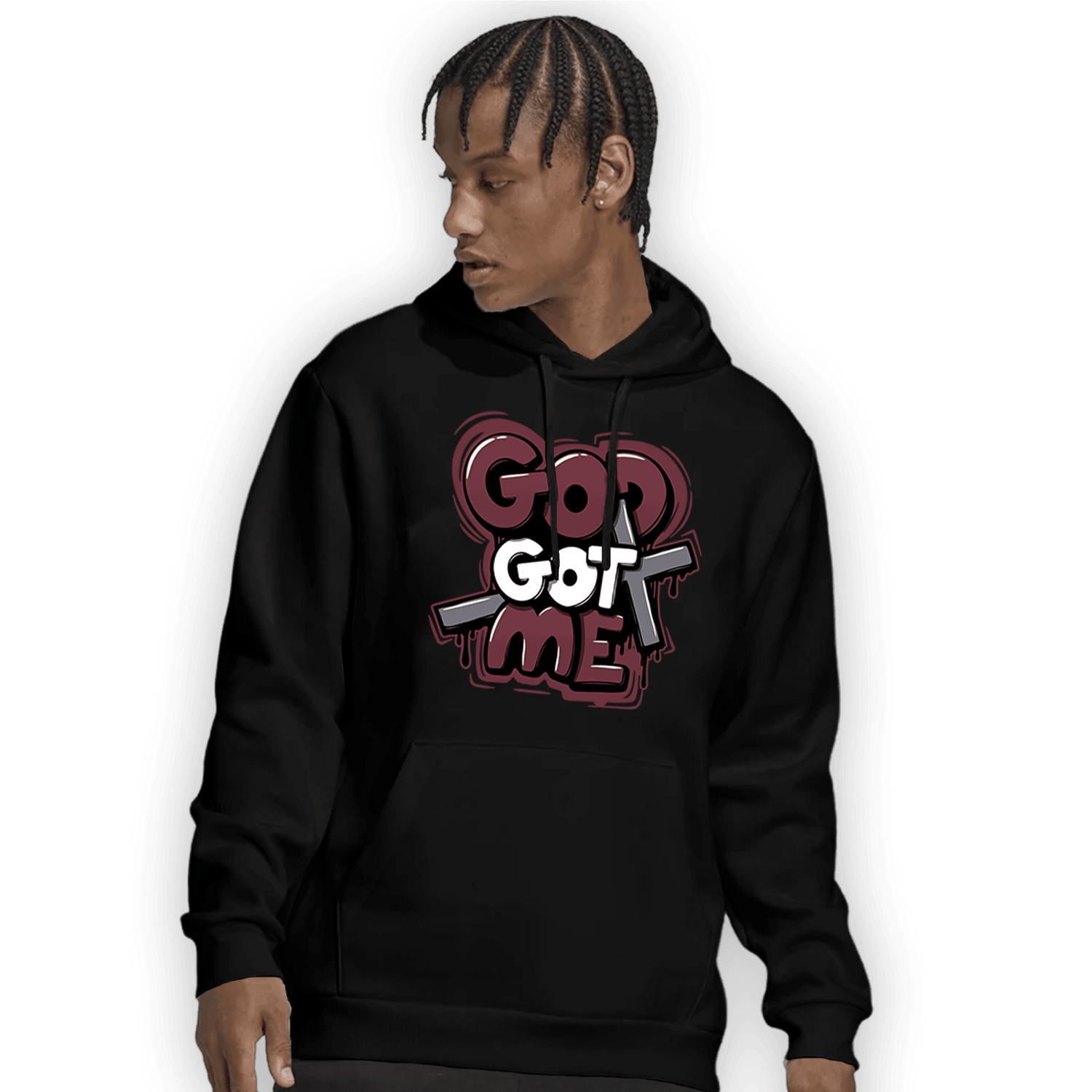 Burgundy 5s Hoodie Match God Got Me - NastyJamz