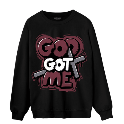 Burgundy 5s Sweatshirt Match God Got Me - NastyJamz