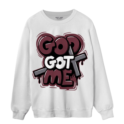 Burgundy 5s Sweatshirt Match God Got Me - NastyJamz