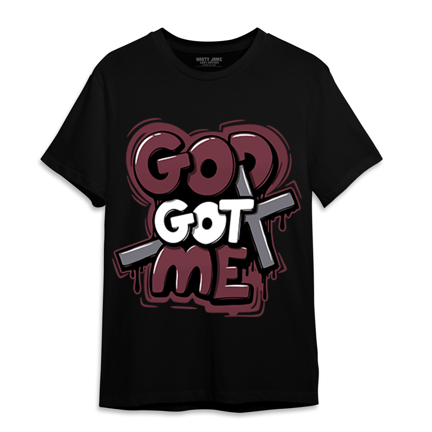 Burgundy 5s T Shirt Match God Got Me - NastyJamz