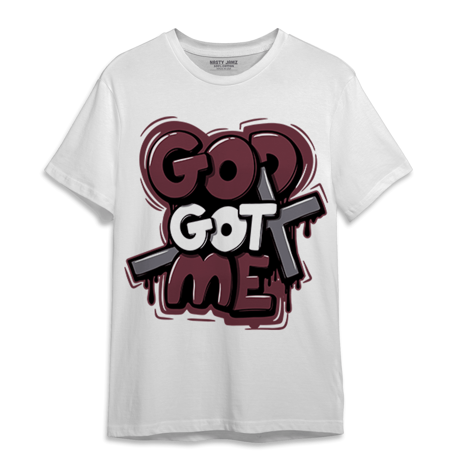 Burgundy 5s T Shirt Match God Got Me - NastyJamz