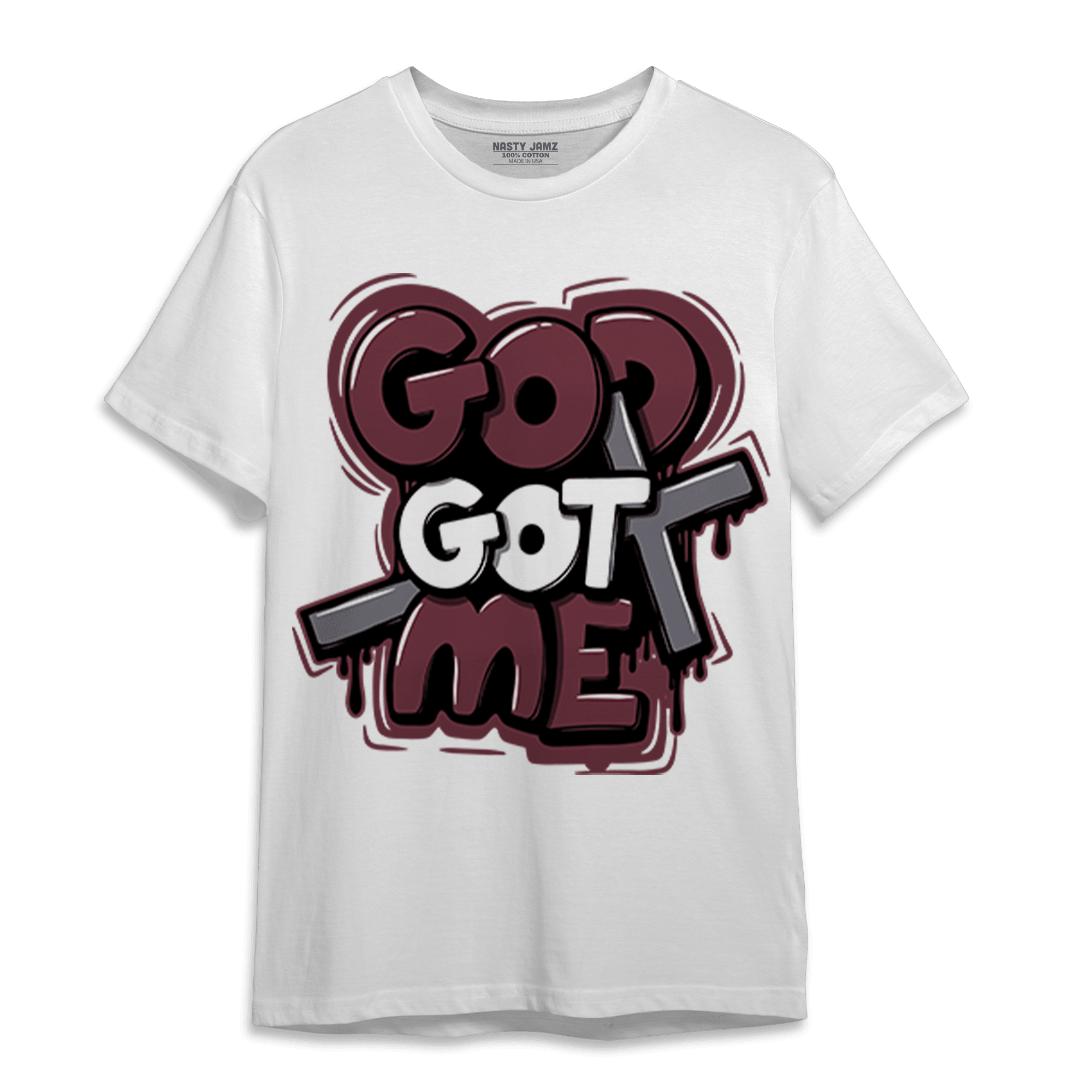 Burgundy 5s T Shirt Match God Got Me - NastyJamz