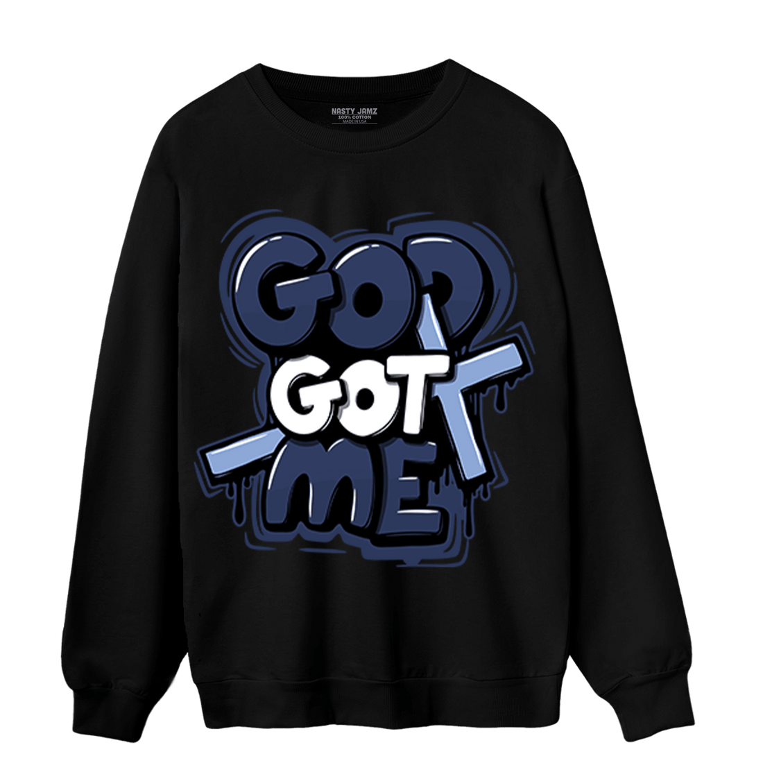 Midnight Navy 5s Sweatshirt Match God Got Me - NastyJamz