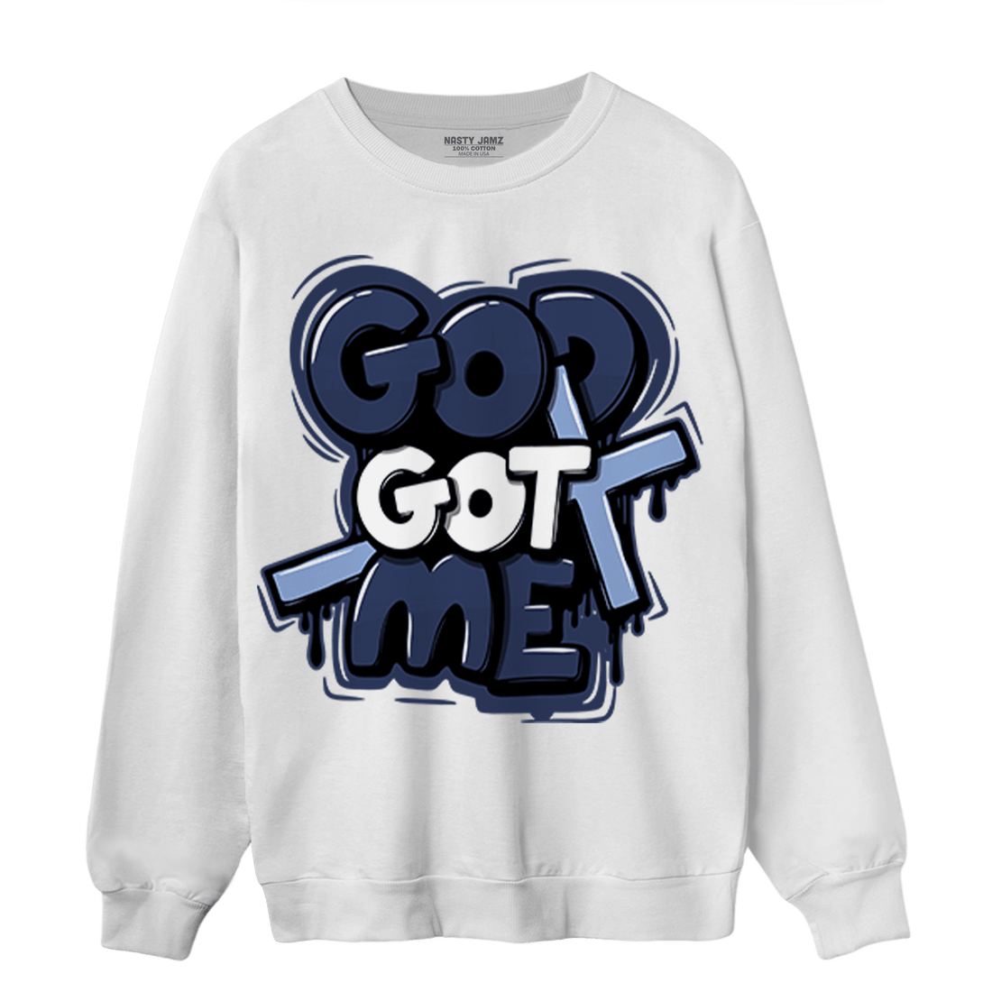 Midnight Navy 5s Sweatshirt Match God Got Me - NastyJamz