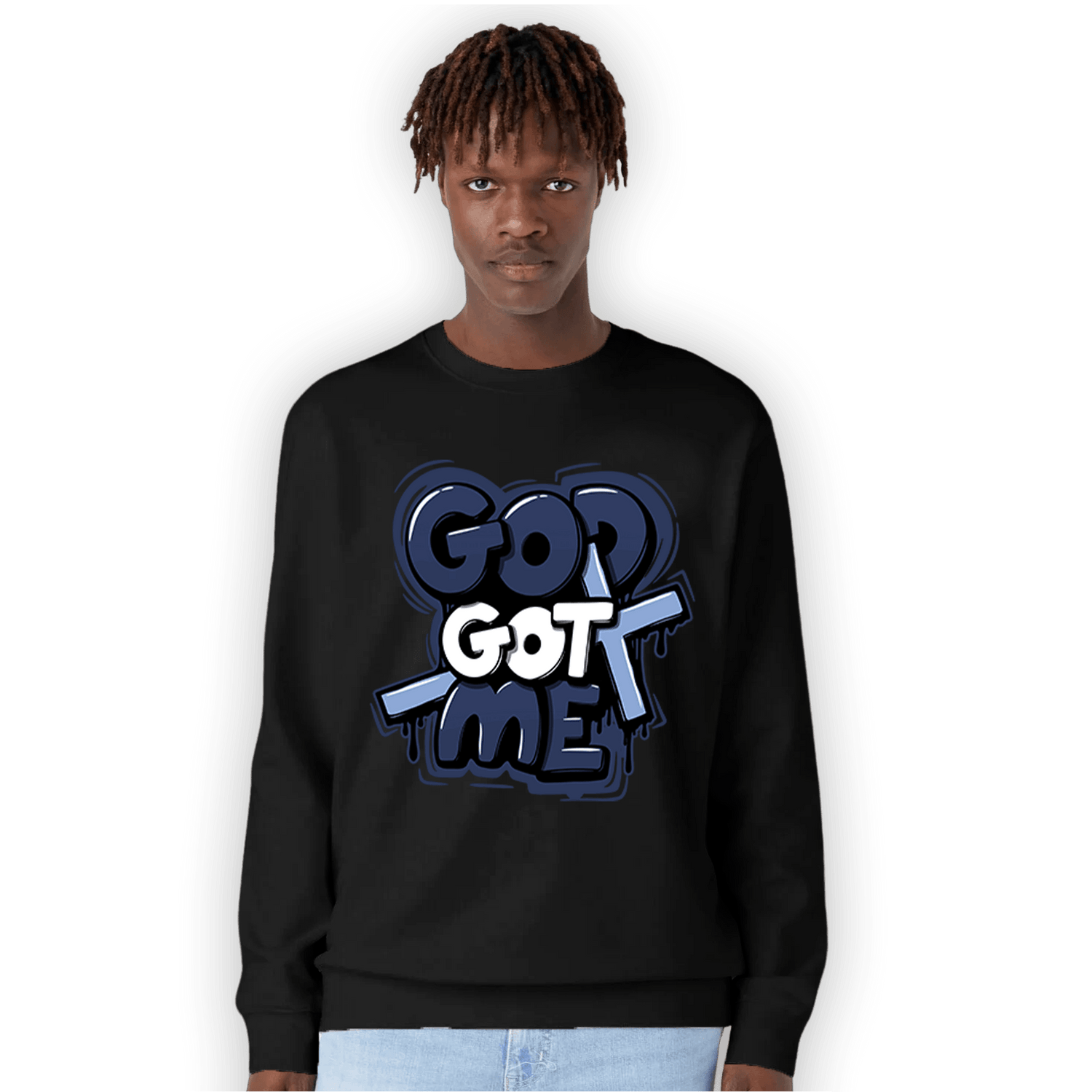 Midnight Navy 5s Sweatshirt Match God Got Me - NastyJamz