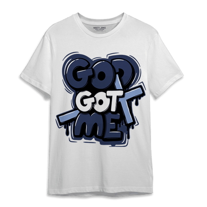 Midnight Navy 5s T Shirt Match God Got Me - NastyJamz