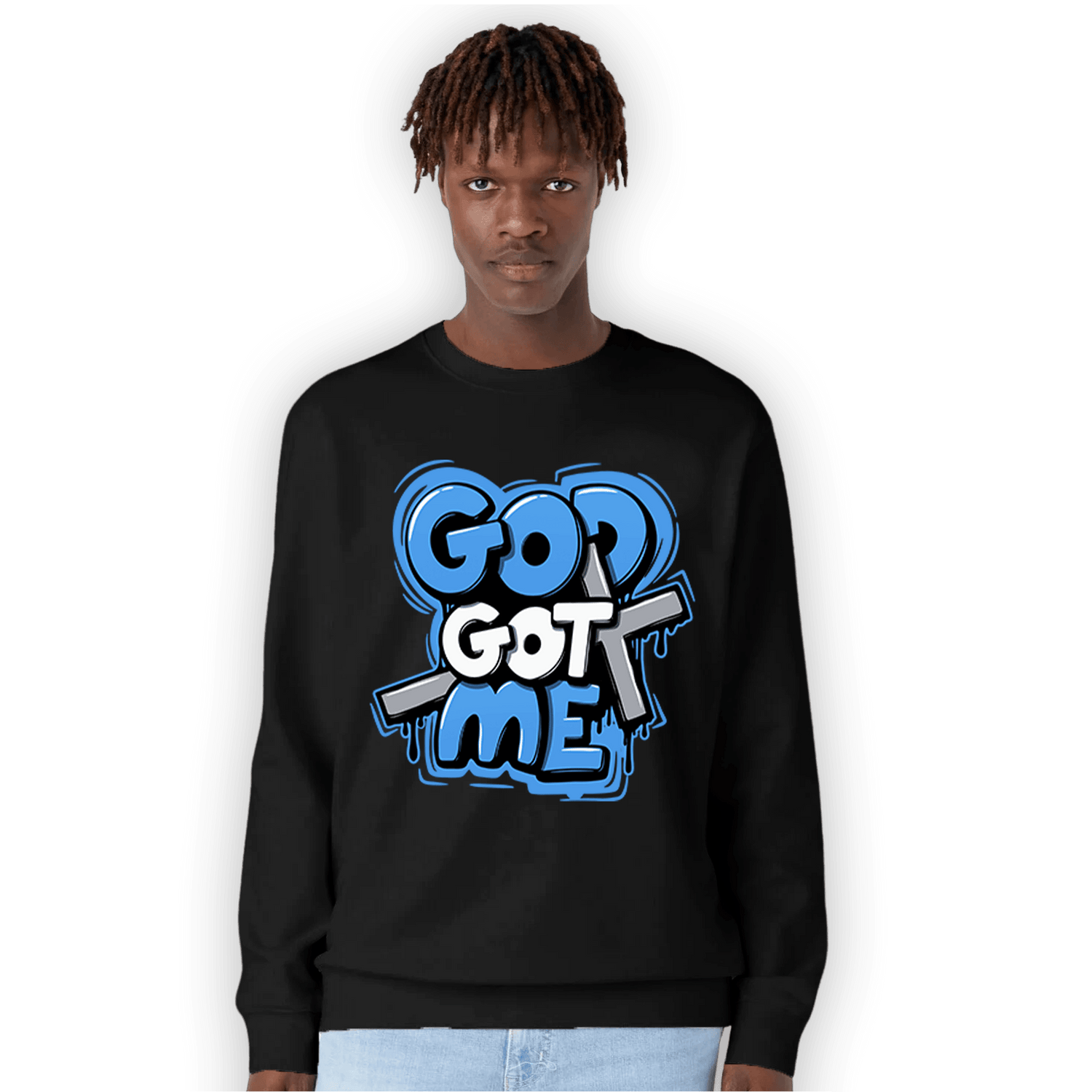 University Blue 5s Sweatshirt Match God Got Me - NastyJamz