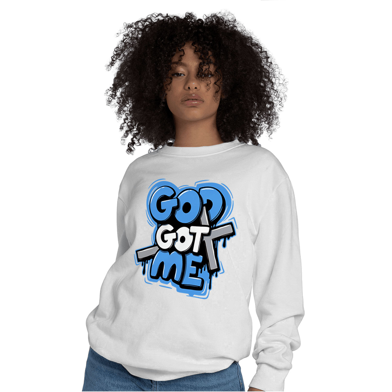 University Blue 5s Sweatshirt Match God Got Me - NastyJamz