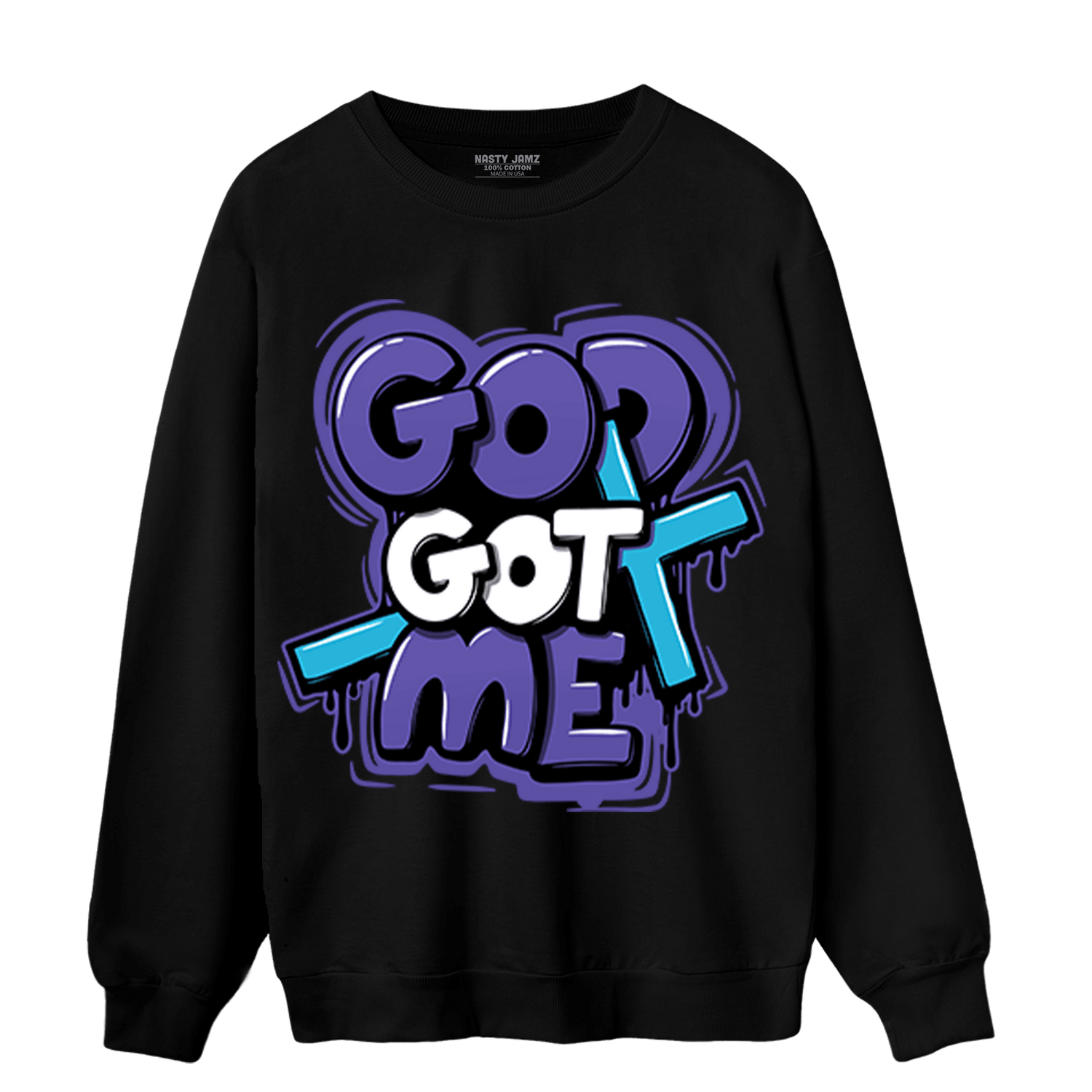 Aqua 6s Sweatshirt Match God Got Me - NastyJamz