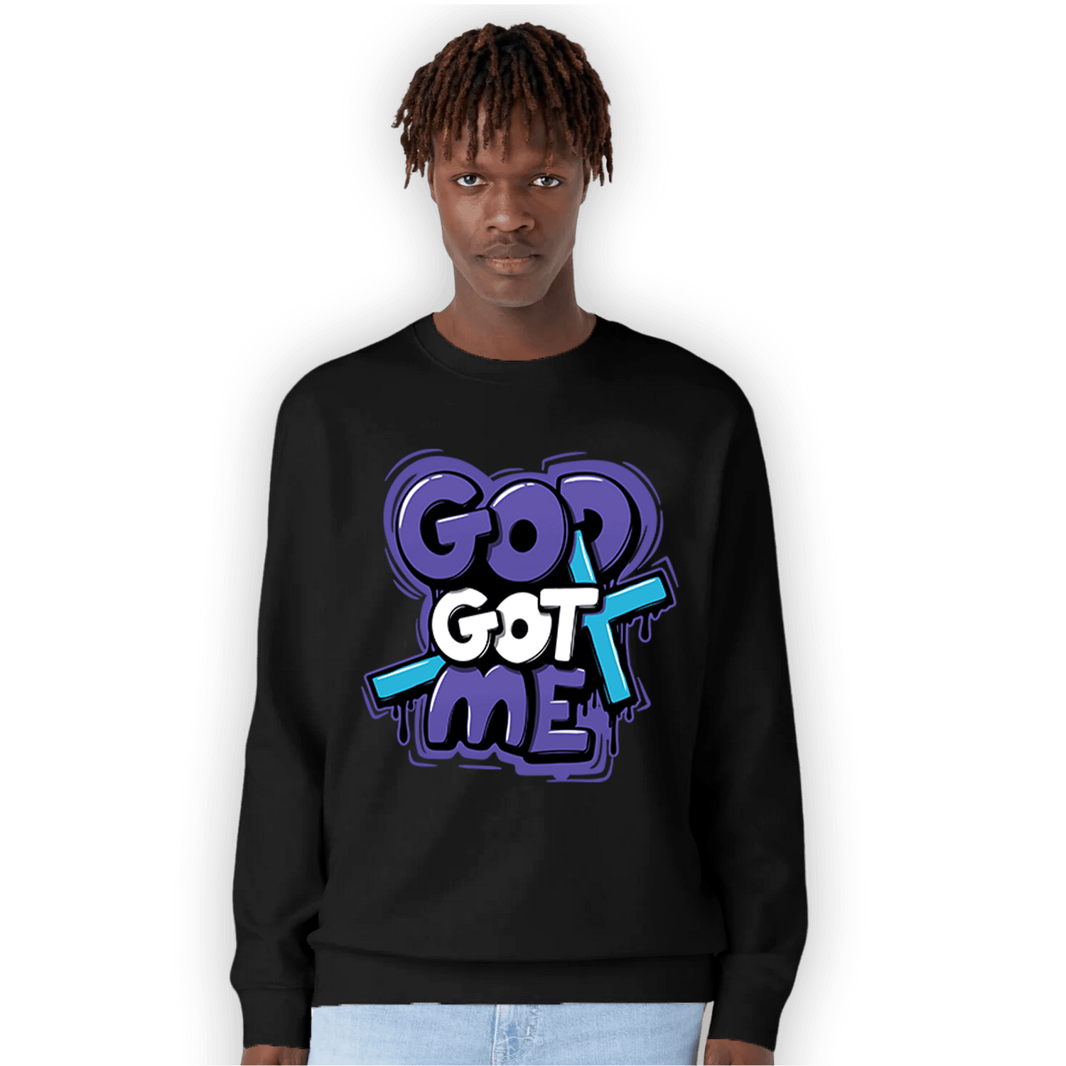Aqua 6s Sweatshirt Match God Got Me - NastyJamz