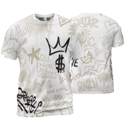 Gratitude 11s T Shirt Match Graffiti King 3D All-Over Print Doodle Style - NastyJamz