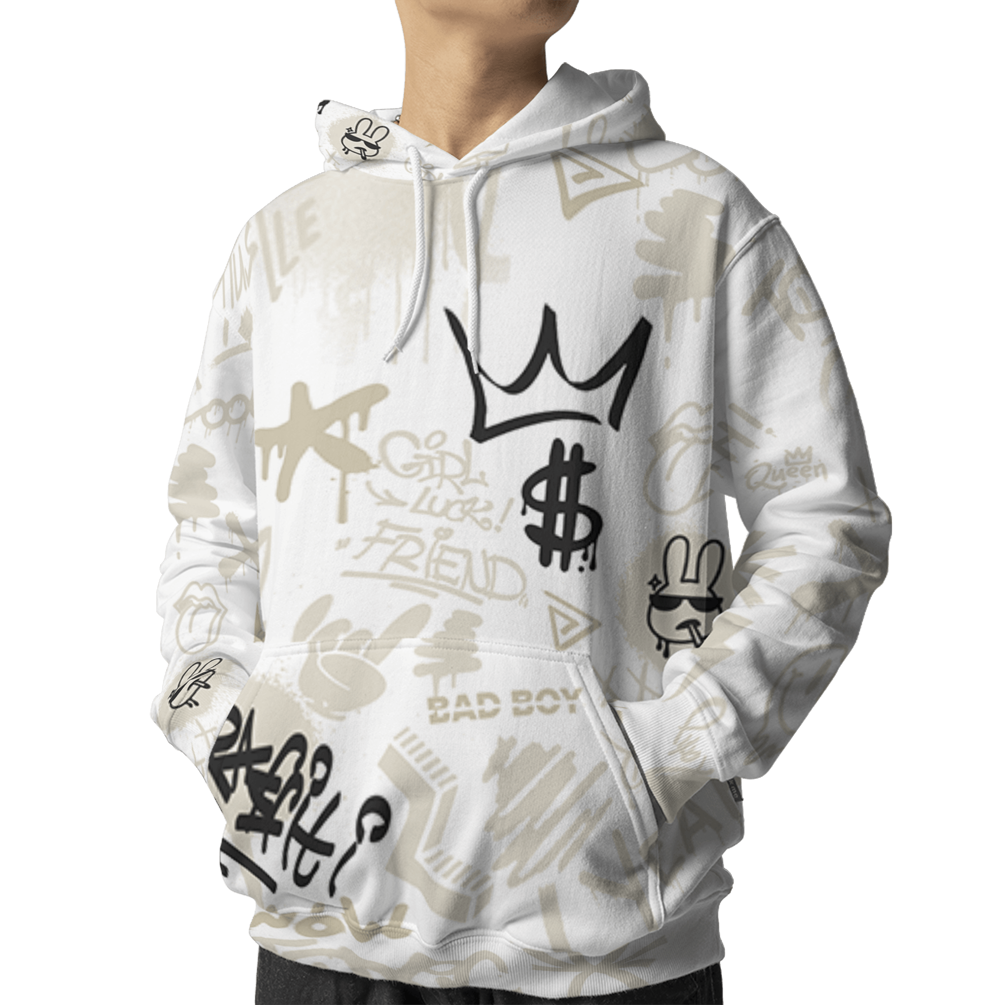 Gratitude 11s Hoodie Match Graffiti King 3D All-Over Print Doodle Style - NastyJamz