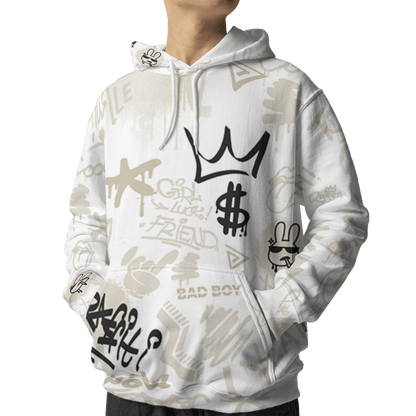 Gratitude 11s Hoodie Match Graffiti King 3D All-Over Print Doodle Style - NastyJamz