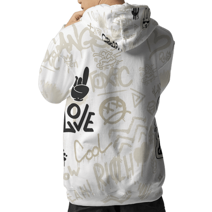 Gratitude 11s Hoodie Match Graffiti King 3D All-Over Print Doodle Style - NastyJamz