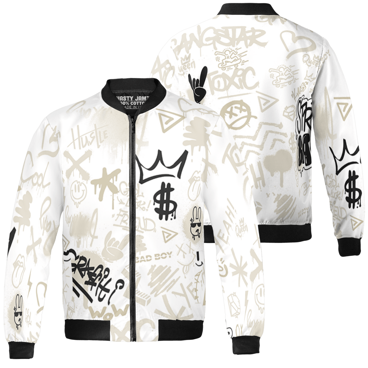 Gratitude 11s Jacket Match Graffiti King 3D All-Over Print Doodle Style - NastyJamz