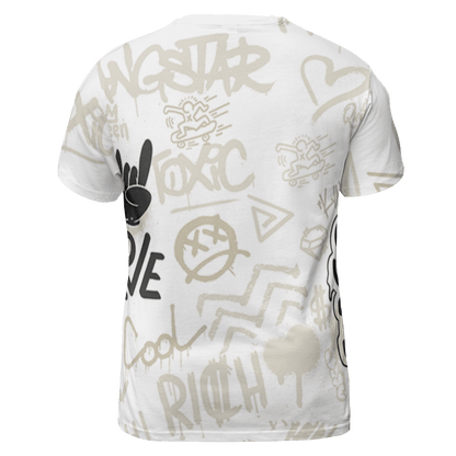 Gratitude 11s T Shirt Match Graffiti King 3D All-Over Print Doodle Style - NastyJamz