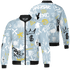 Blue Grey 13s Jacket Match Graffiti King 3D All-Over Print Doodle Style - NastyJamz