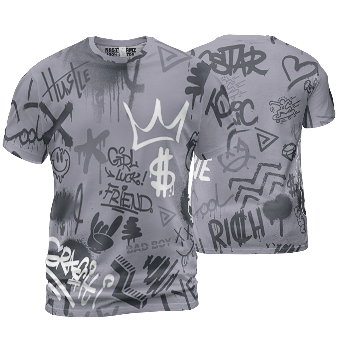 Stealth 14s T Shirt Match Graffiti King 3D All-Over Print Doodle Style - NastyJamz