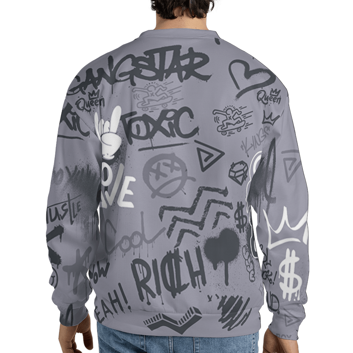 Stealth 14s Sweatshirt Match Graffiti King 3D All-Over Print Doodle Style - NastyJamz
